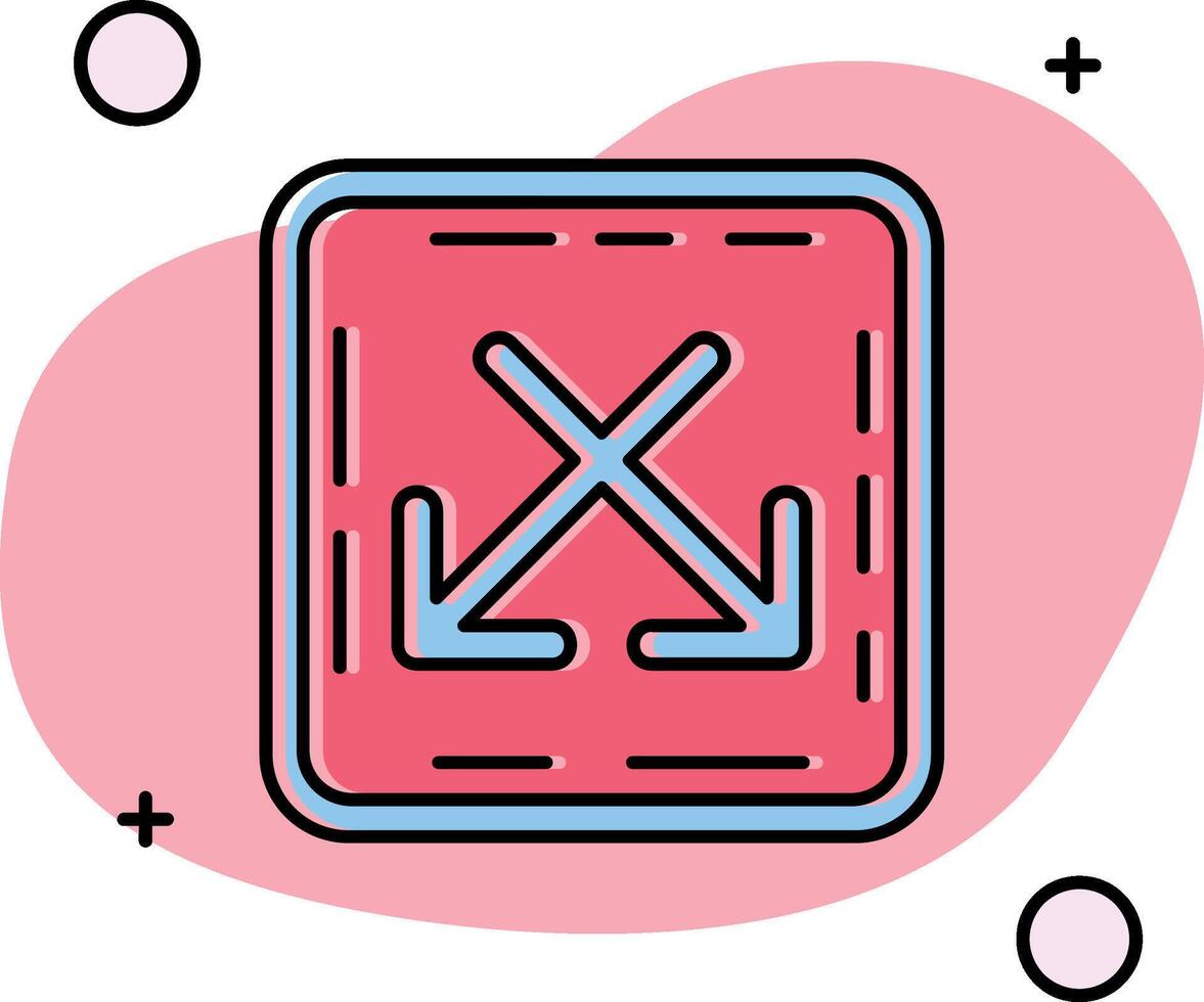 Intersect Slipped Icon vector