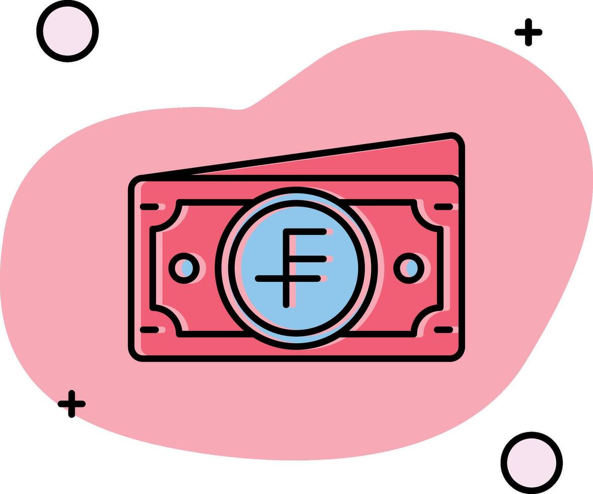 Swiss franc Slipped Icon vector