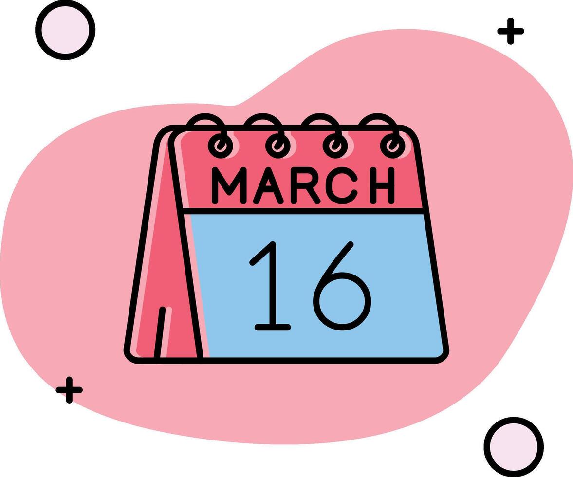 16th of March Slipped Icon vector