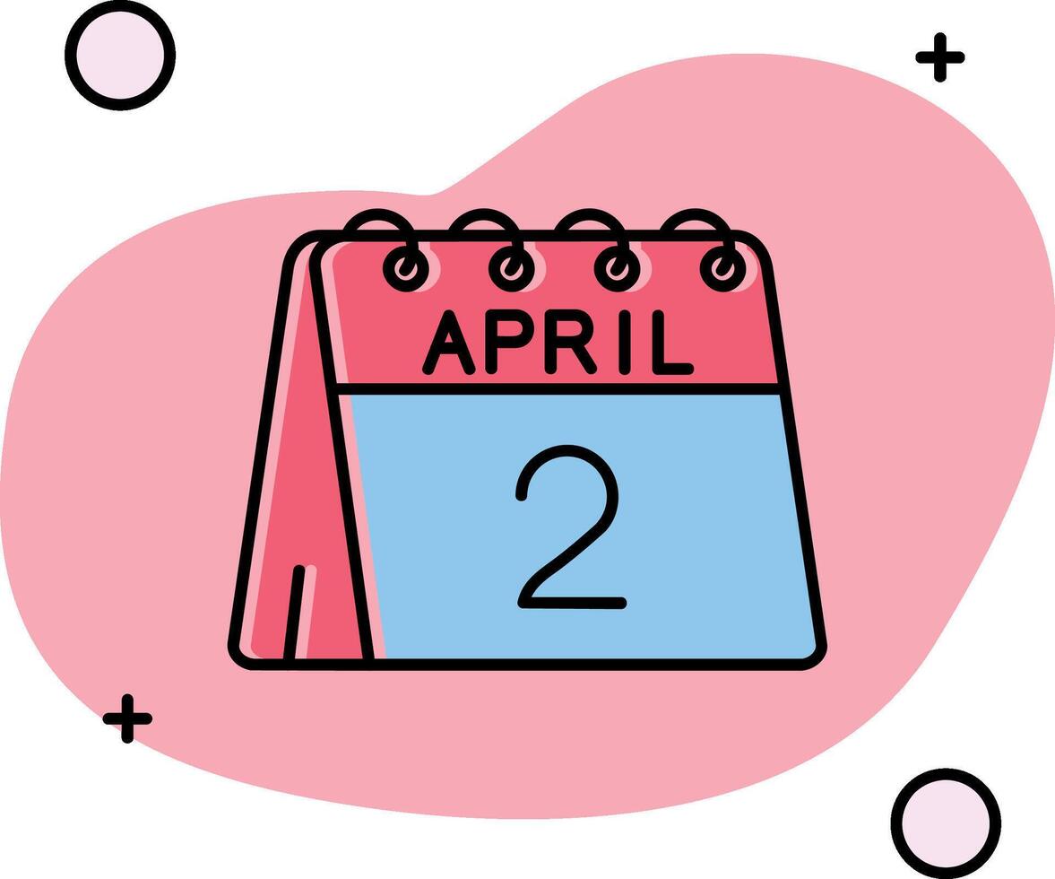 2nd of April Slipped Icon vector