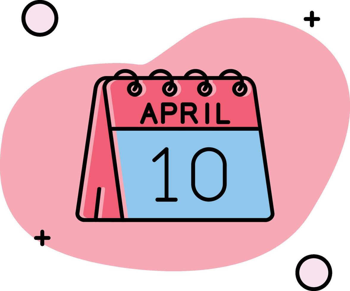 10th of April Slipped Icon vector