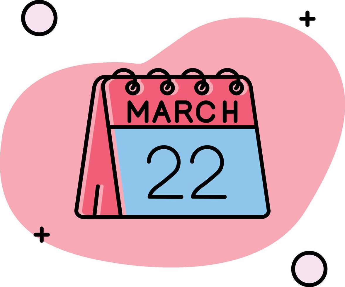 22nd of March Slipped Icon vector