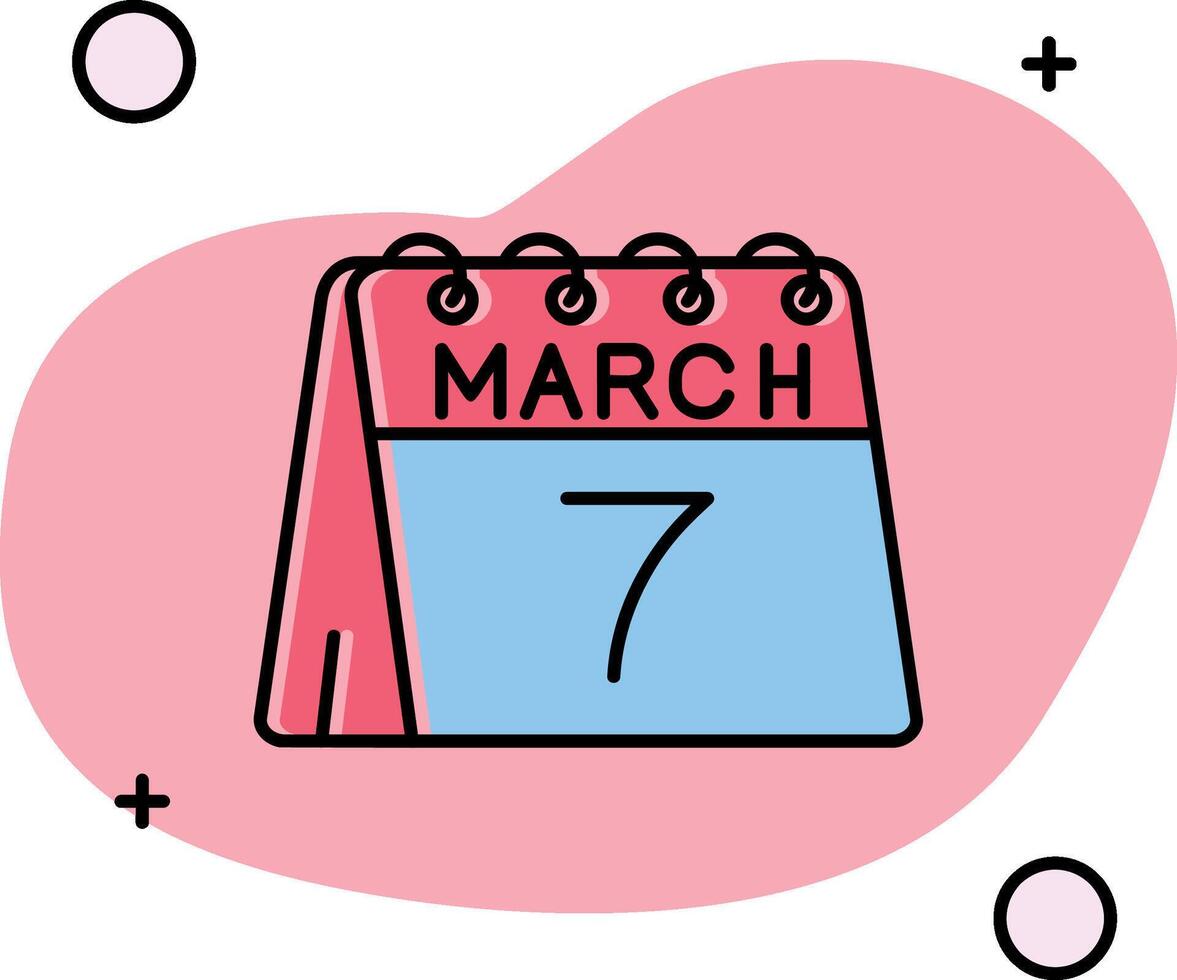 7th of March Slipped Icon vector