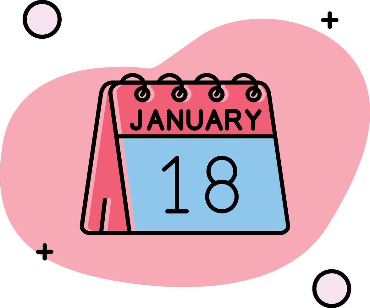 18th of January Slipped Icon vector