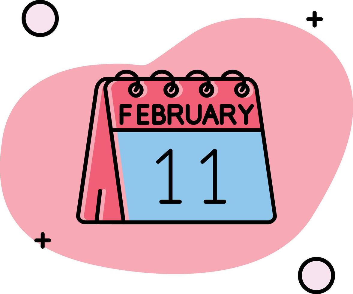 11th of February Slipped Icon vector