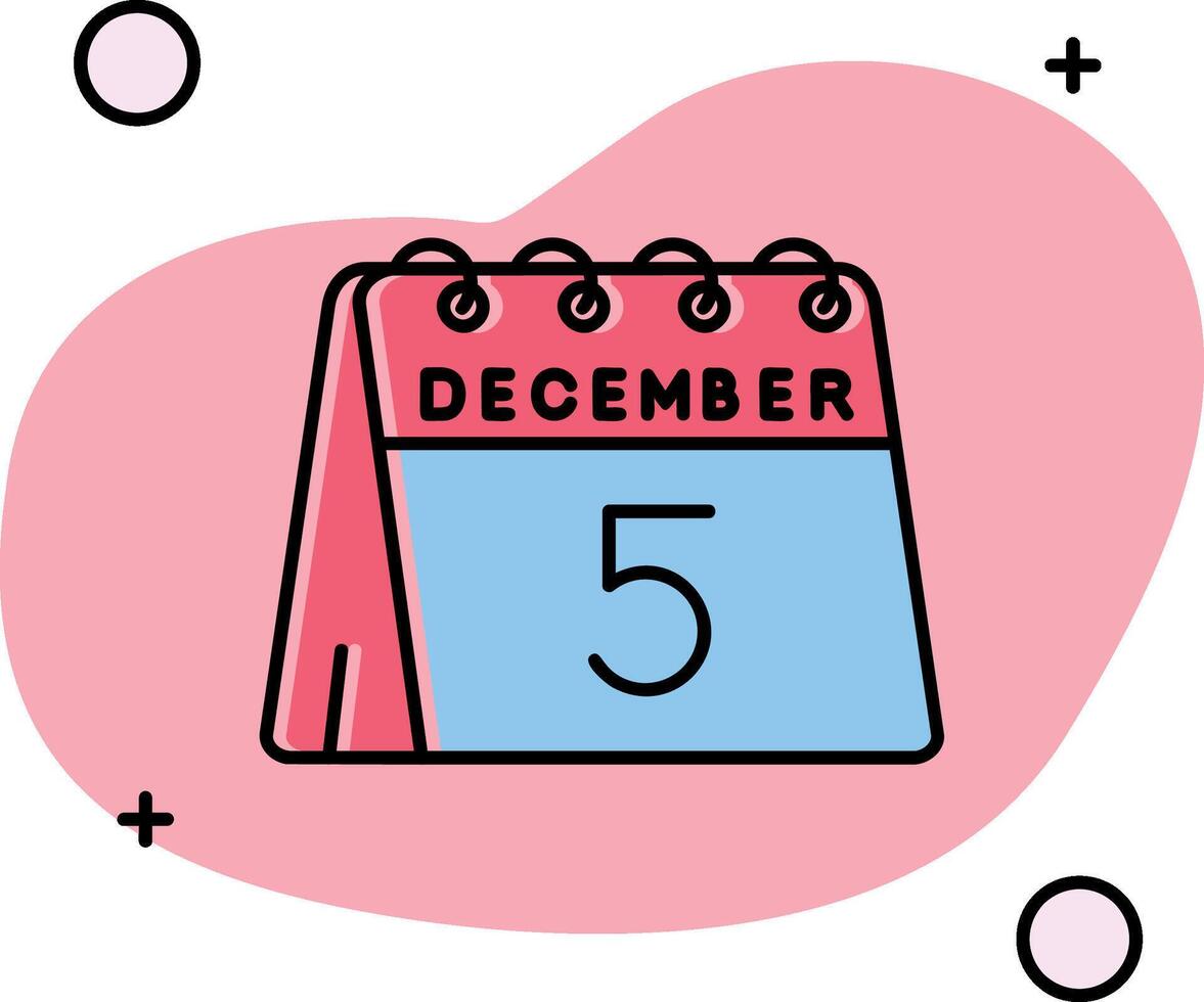 5th of December Slipped Icon vector