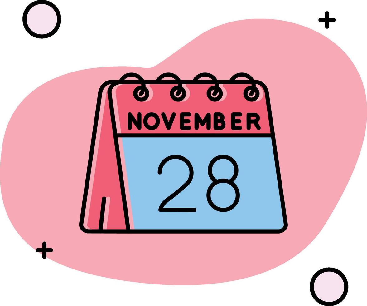 28th of November Slipped Icon vector