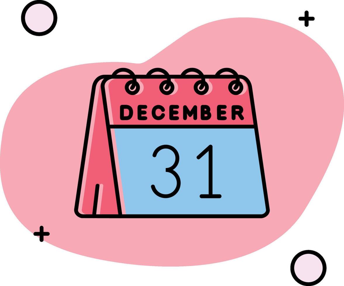 31st of December Slipped Icon vector