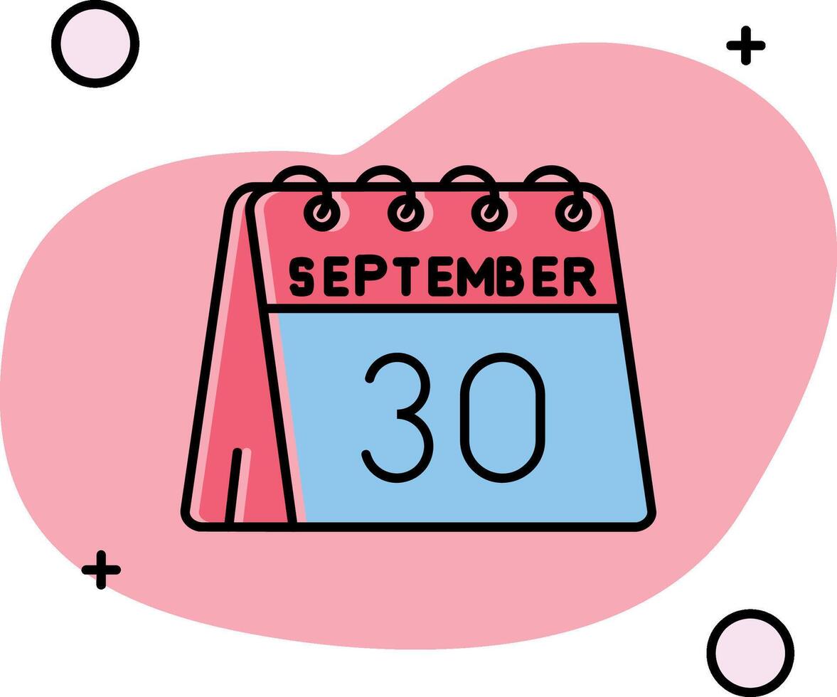 30th of September Slipped Icon vector