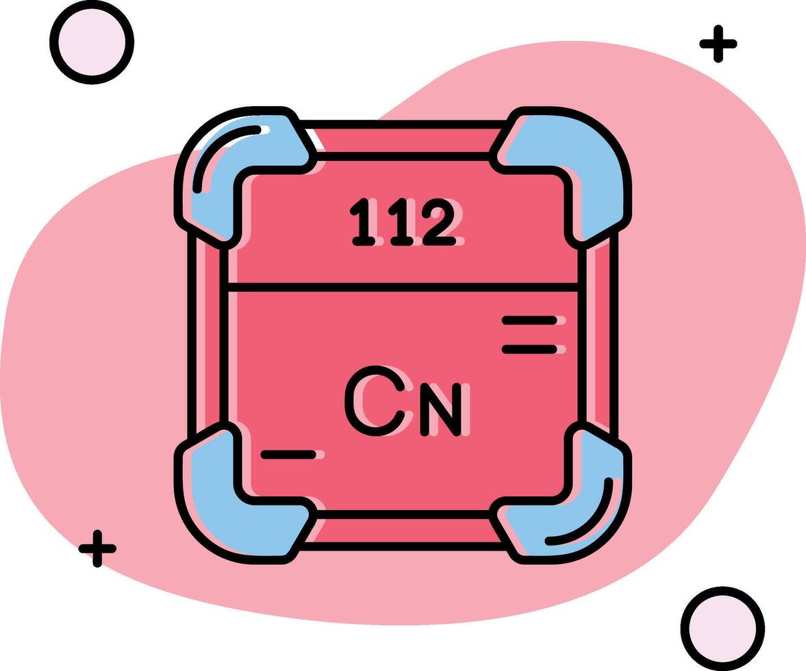 copernicium resbaló icono vector