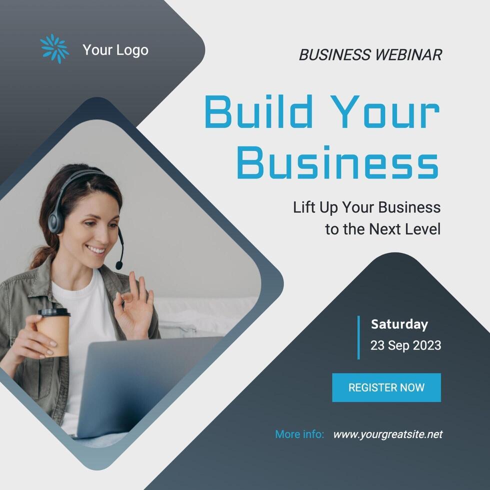 Grey Minimalist Business Webinar Instagram Post template