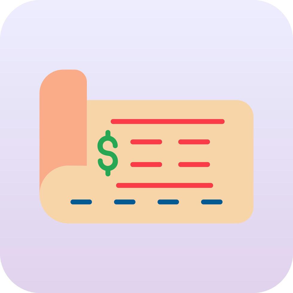 Bank Check Vector Icon