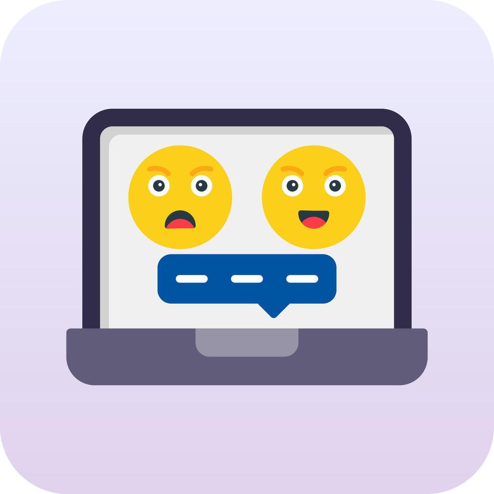 Laptop Chat Vector Icon