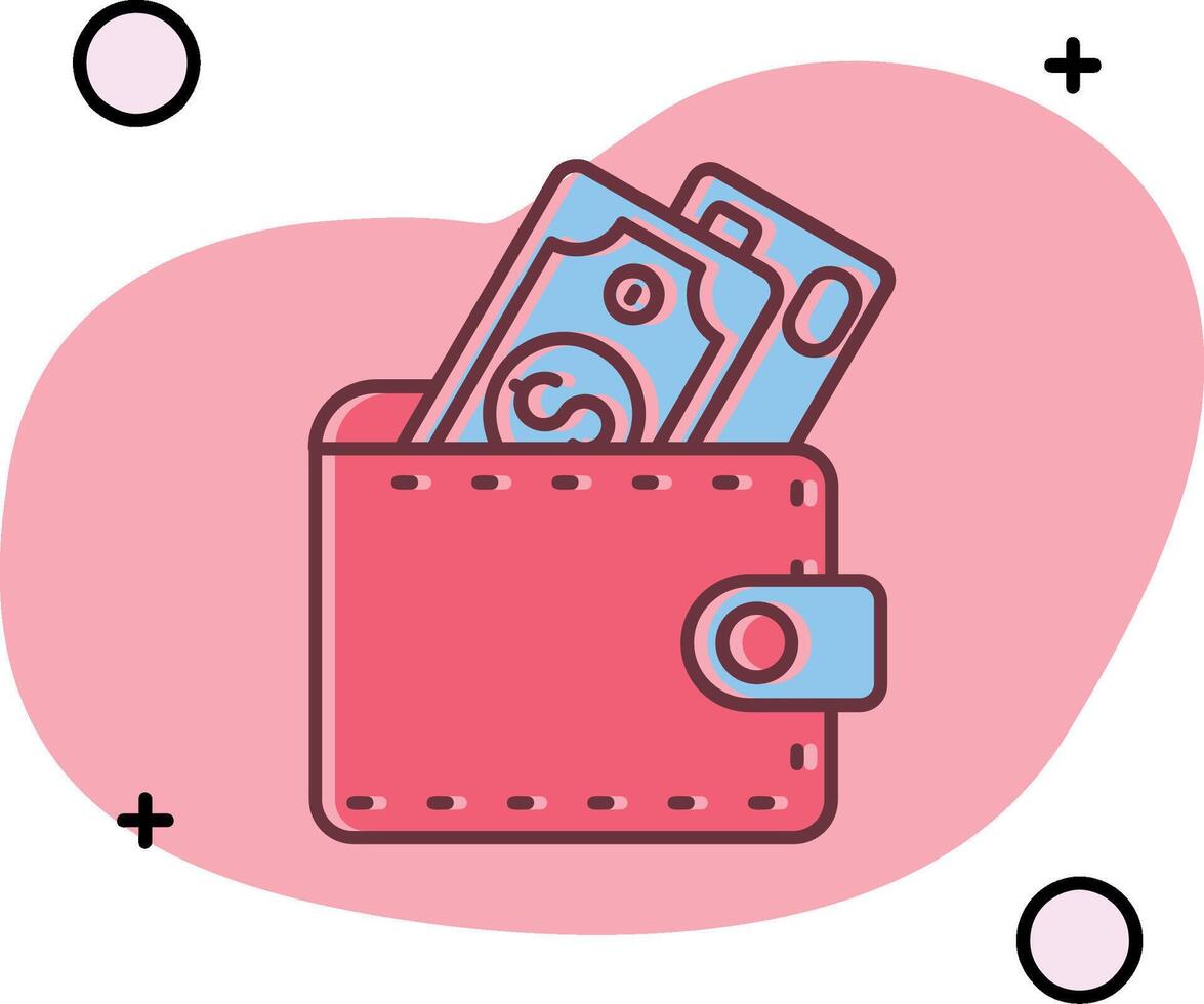 Wallet Slipped Icon vector