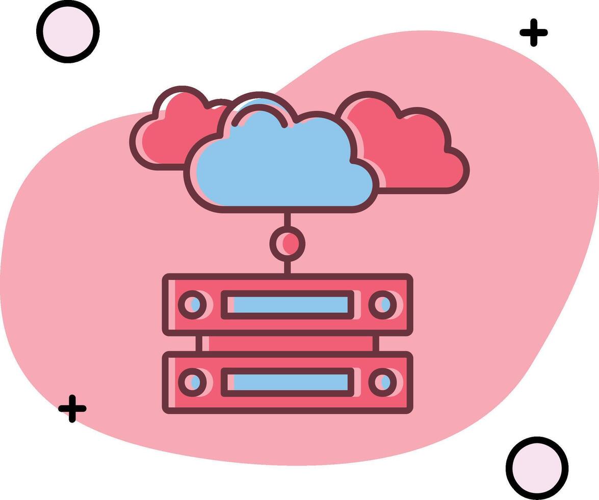 Cloud data Slipped Icon vector