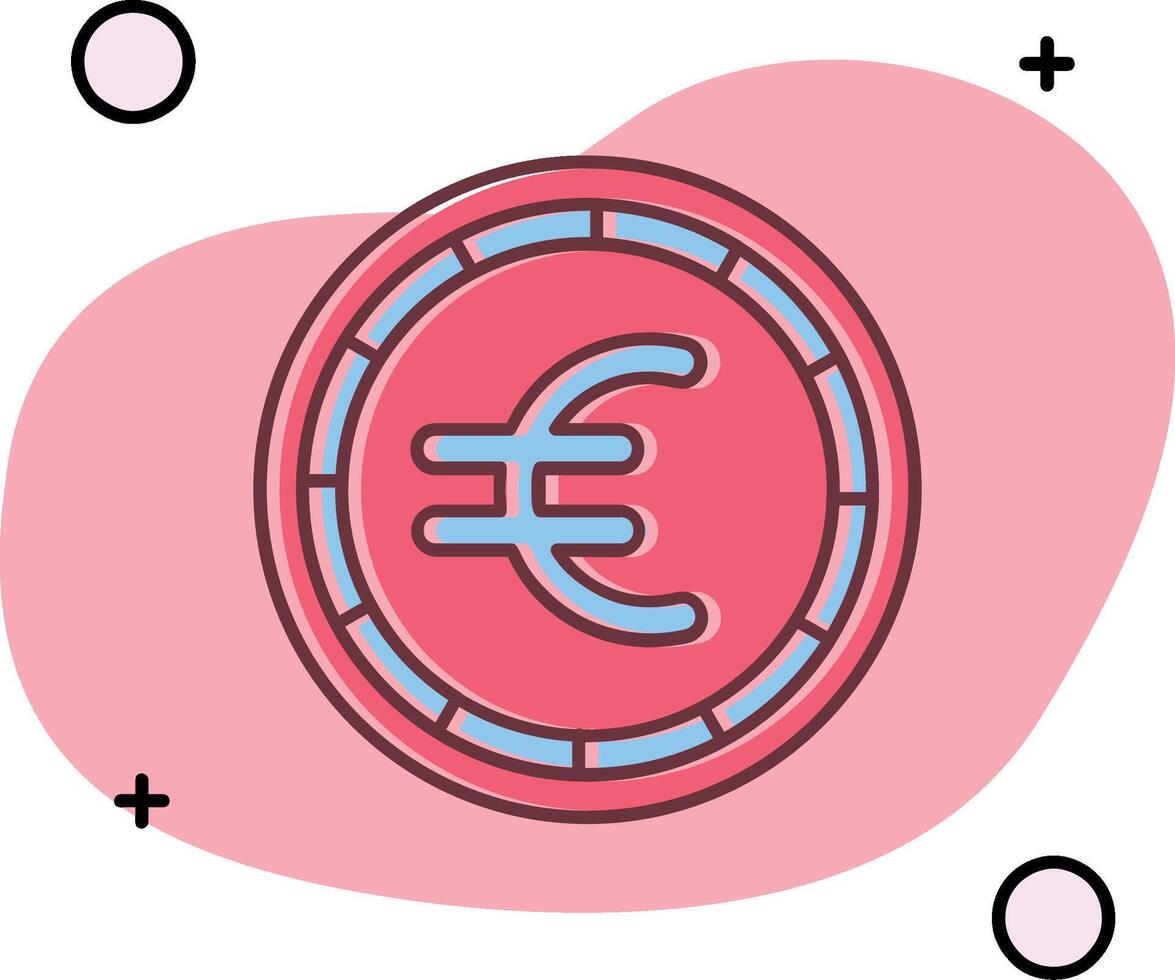 euro resbaló icono vector