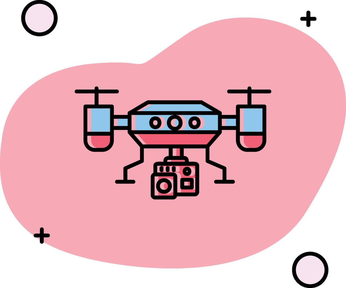 Camera drone Slipped Icon vector