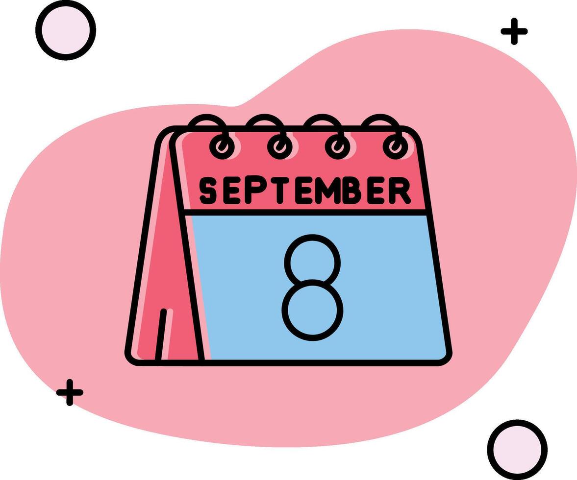 8th of September Slipped Icon vector