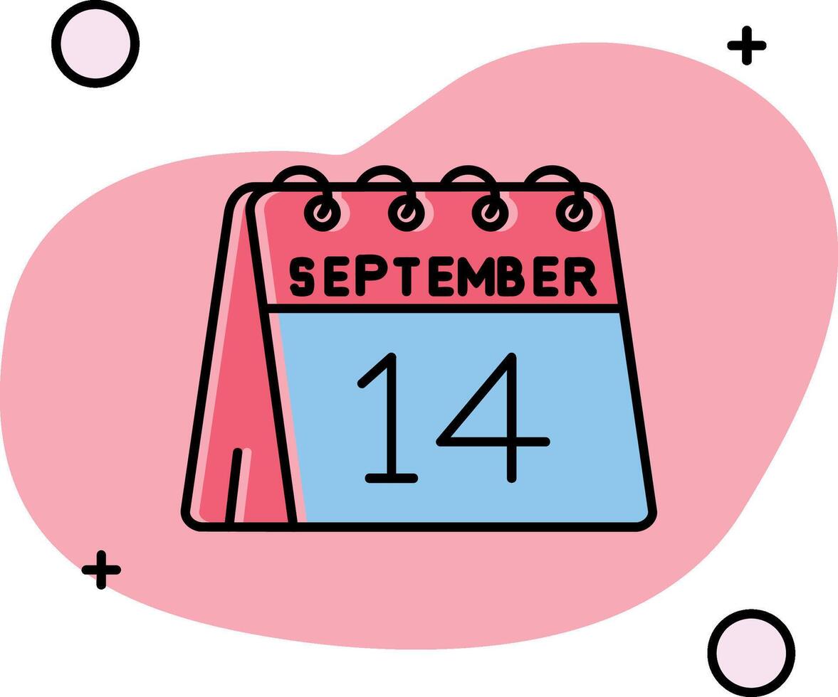 14th of September Slipped Icon vector