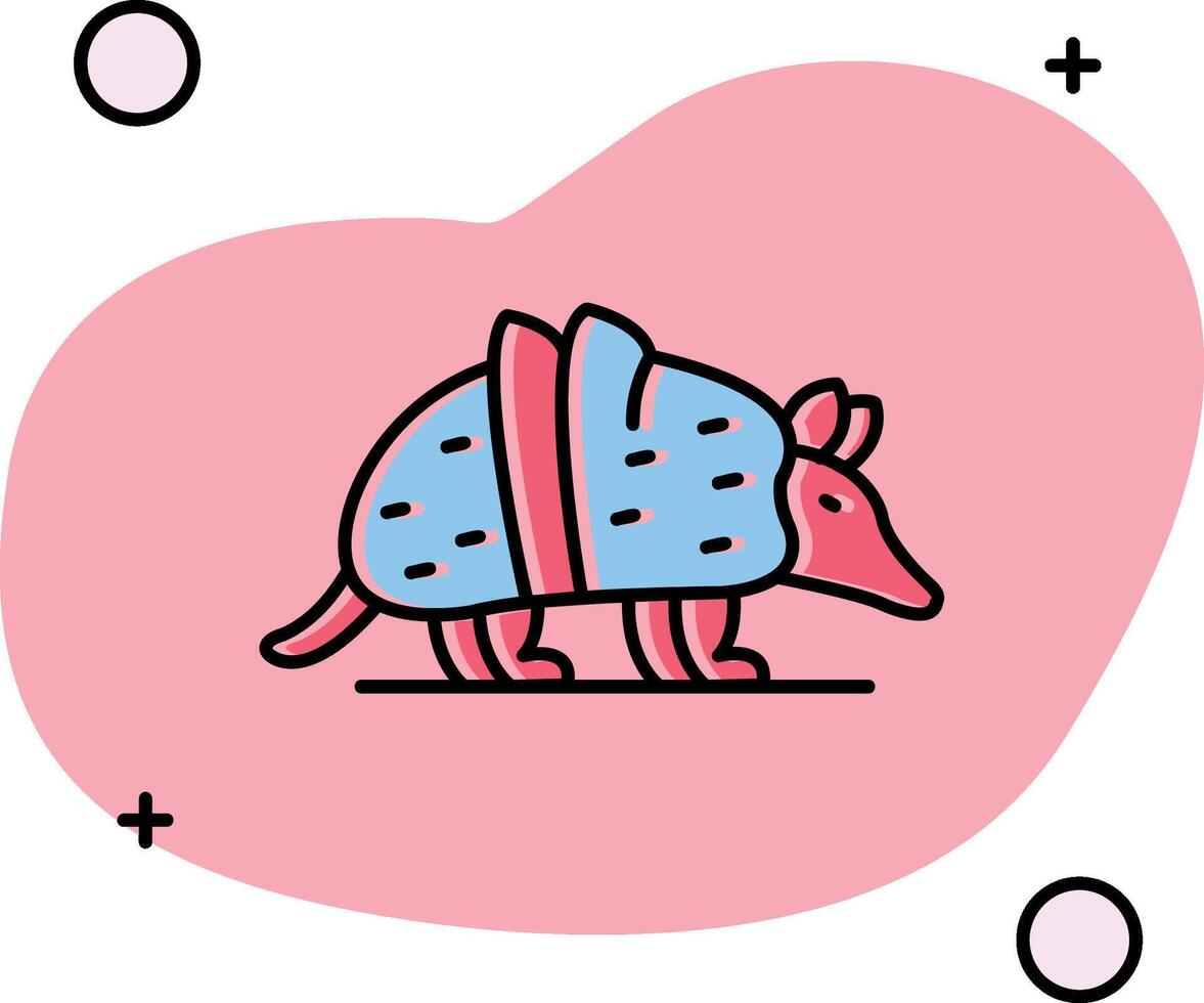 armadillo resbaló icono vector