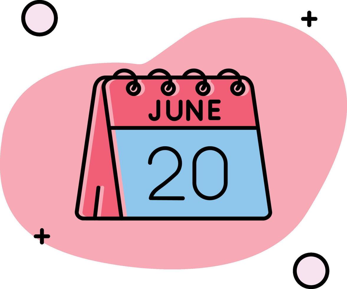 20th of June Slipped Icon vector