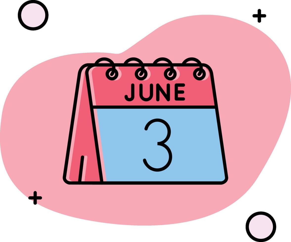 3rd of June Slipped Icon vector