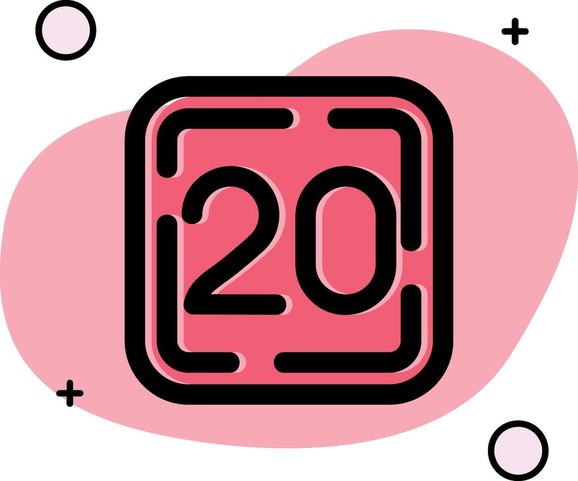 Twenty Slipped Icon vector