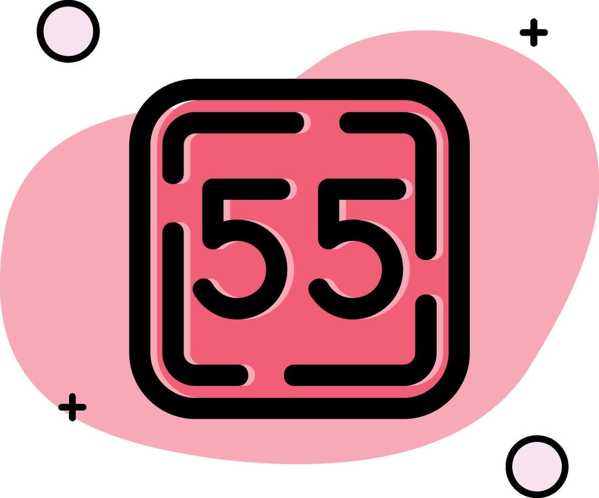 Fifty Five Slipped Icon vector