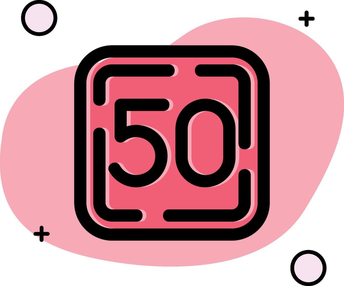 Fifty Slipped Icon vector