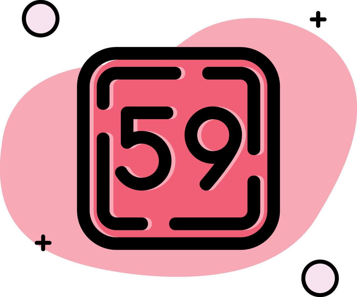 Fifty Nine Slipped Icon vector