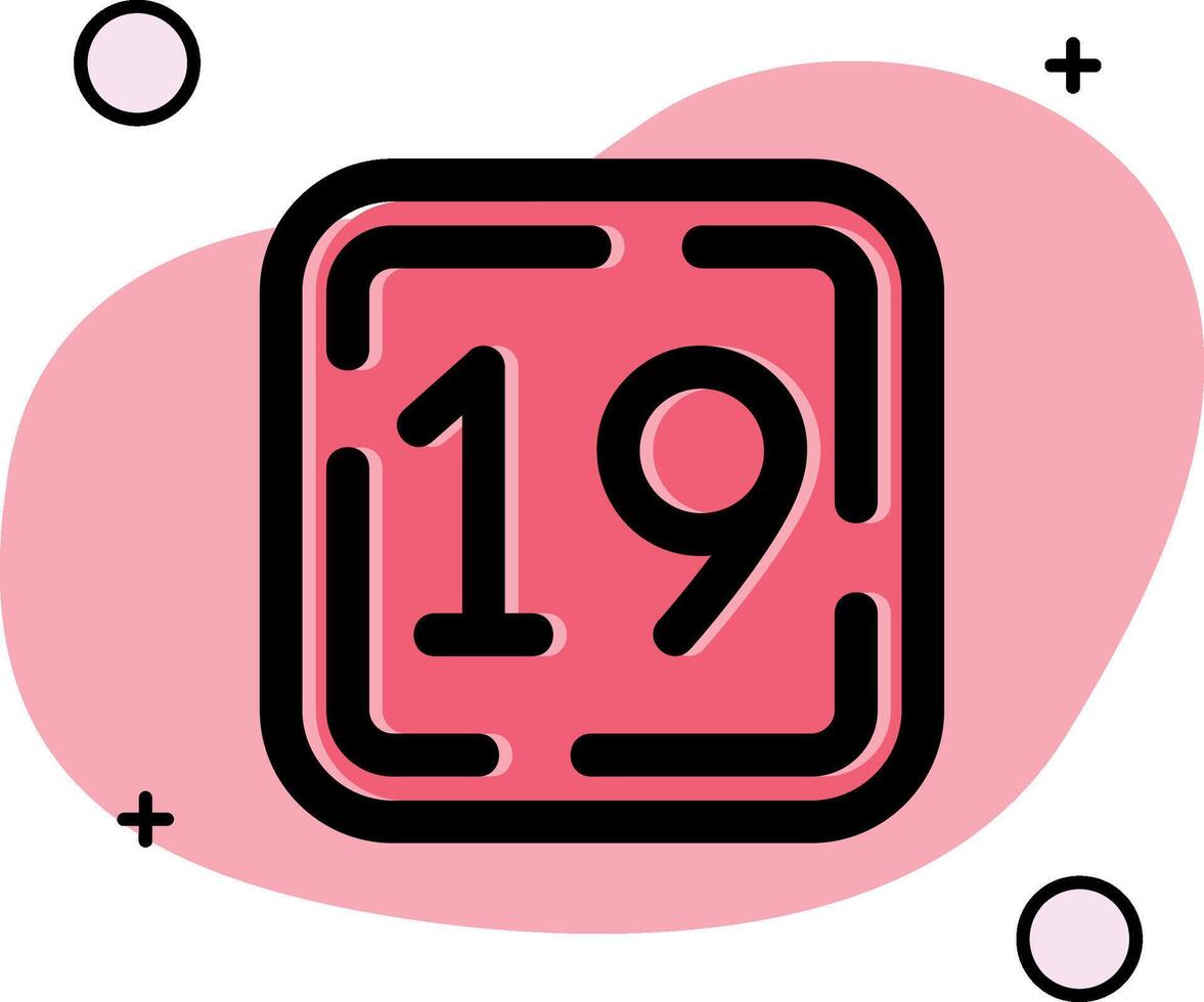 Nineteen Slipped Icon vector