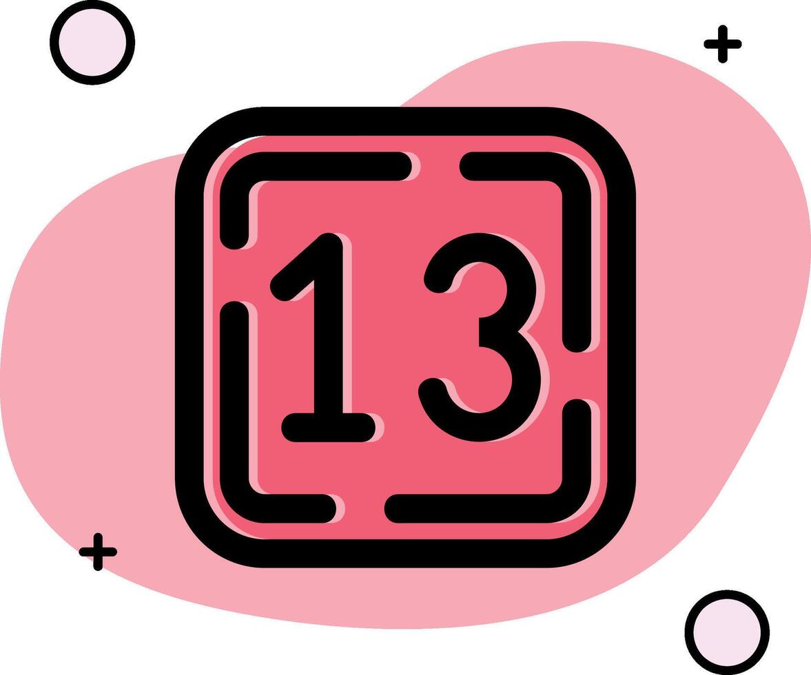 Thirteen Slipped Icon vector