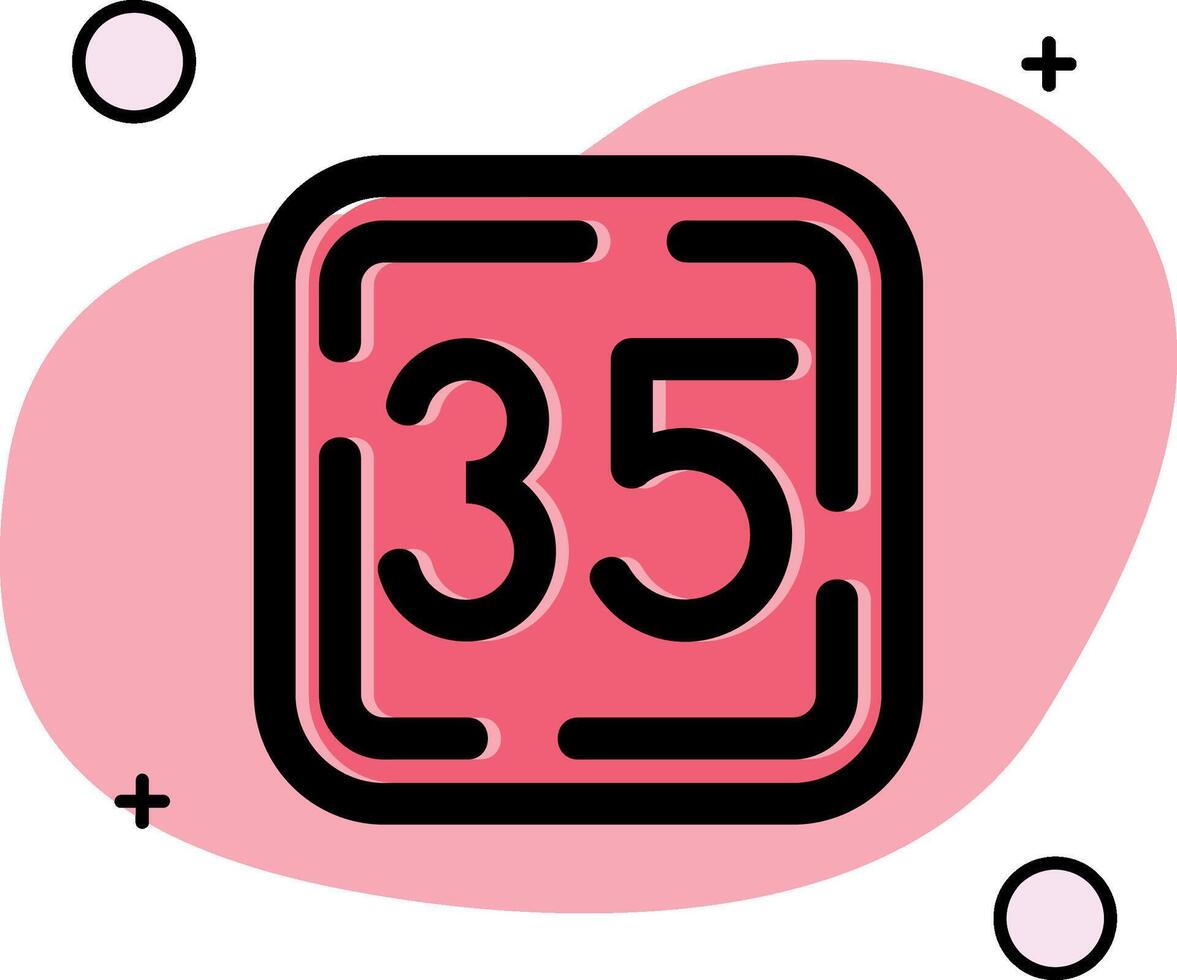 Thirty Five Slipped Icon vector