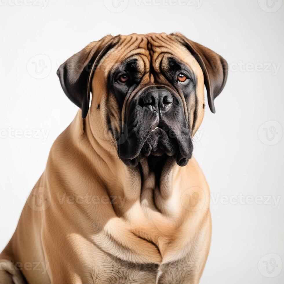 AI generated bullmastiff isolated on white background. ai generative photo