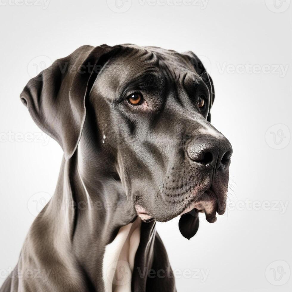 AI generated great dane isolated on white background. ai generative photo