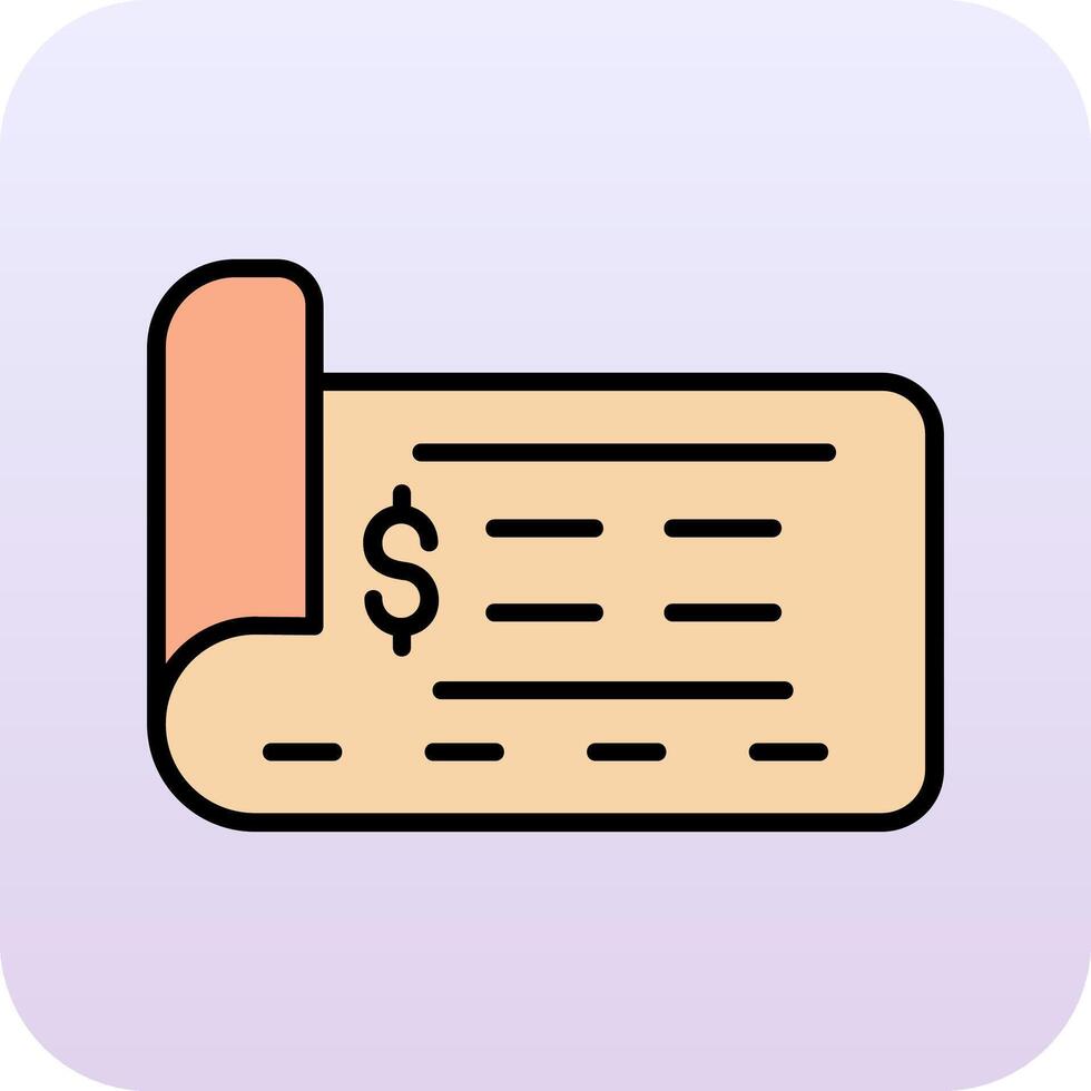 Bank Check Vector Icon