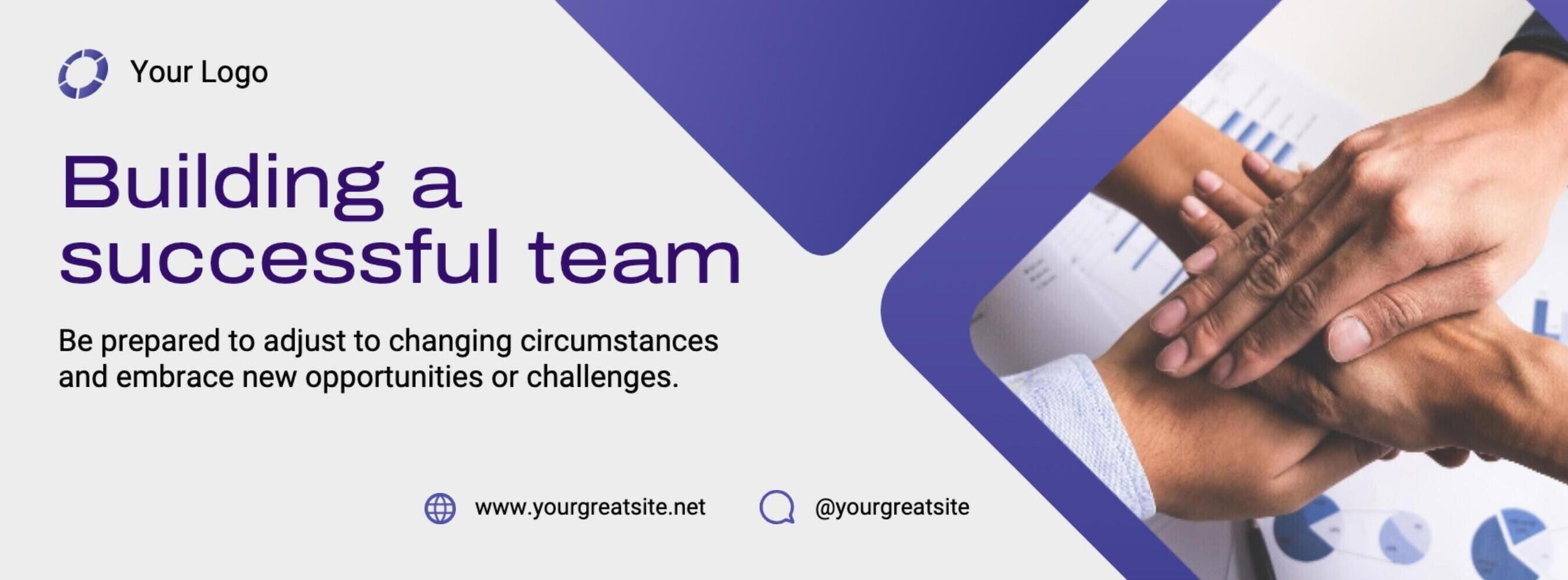 Blue Modern Successful Agency Team Facebook Cover template