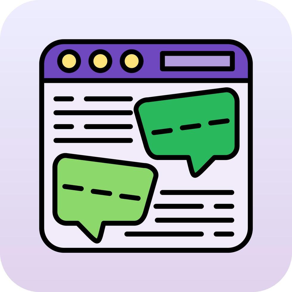 Browser Chat Vector Icon