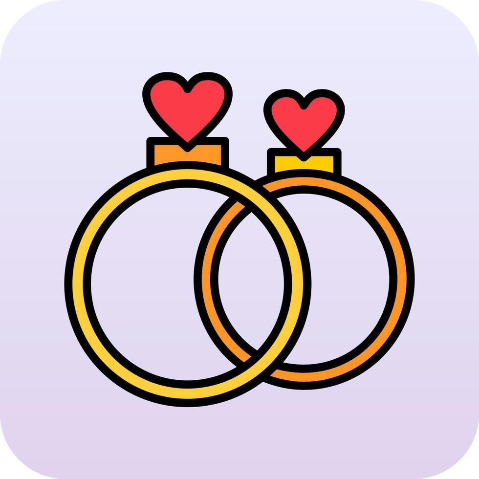 Wedding Rings Vector Icon