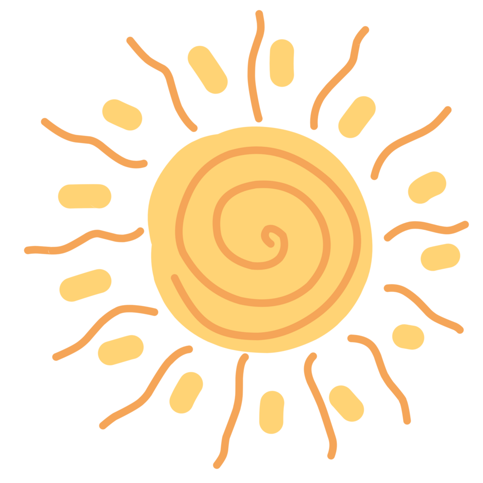 Cute sun doodle png