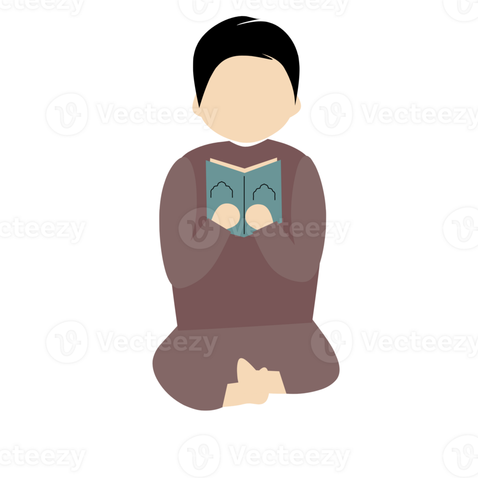 Faceless Muslim Reading Quran png
