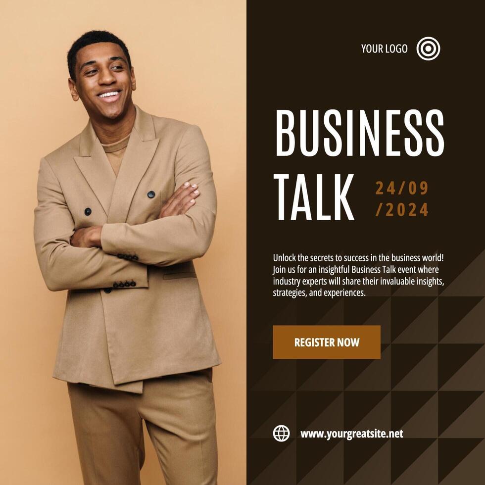 Brown Modern Business Talk LinkedIn Post template