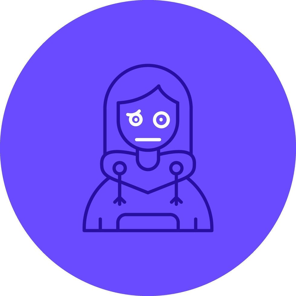 Confused Duo tune color circle Icon vector