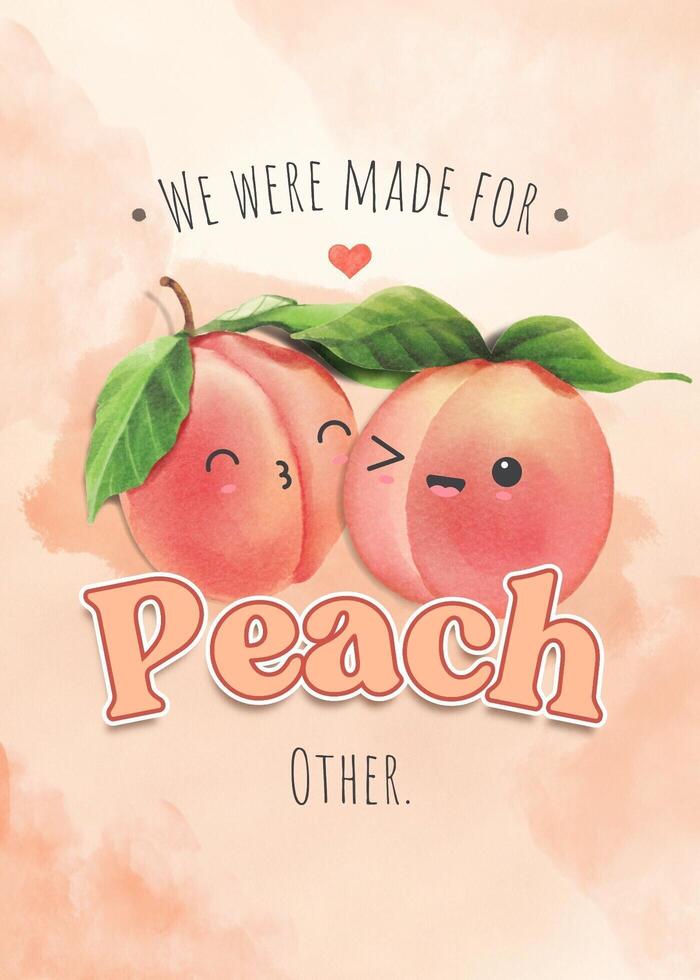 We Were Made for Peach Other Greeting Card with Peach Color Theme template