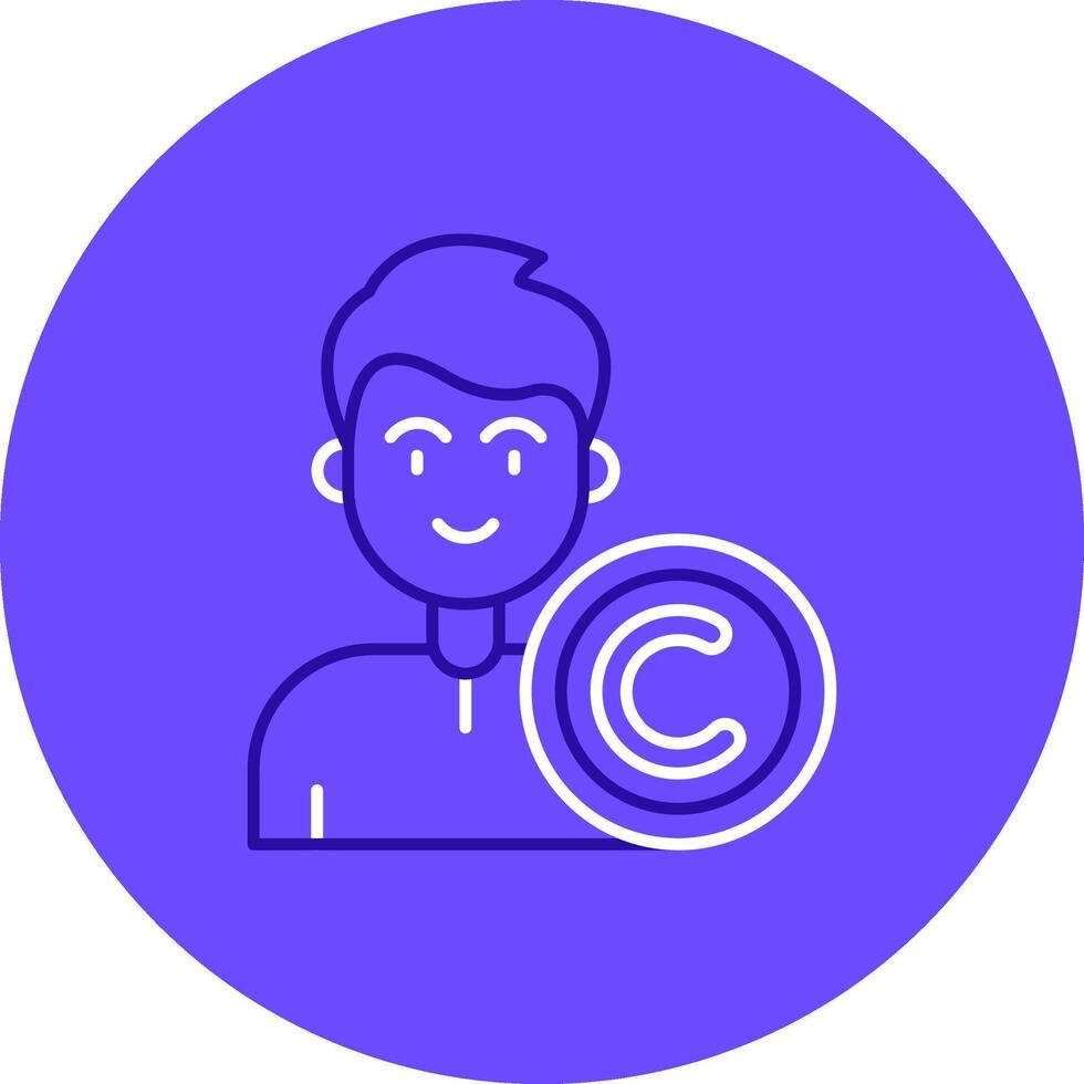 Copyright Duo tune color circle Icon vector