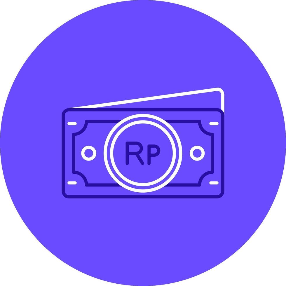 Indonesian rupiah Duo tune color circle Icon vector