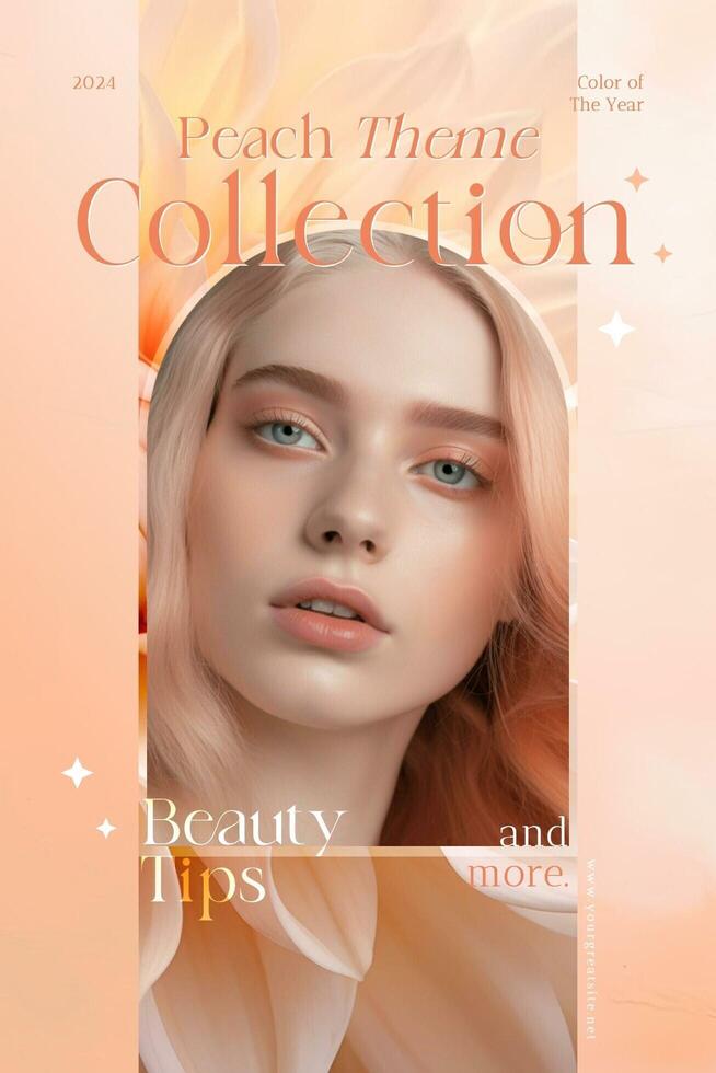 Peach Theme Collection Beauty Make Up Tips Collection for Pinterest Graphic template