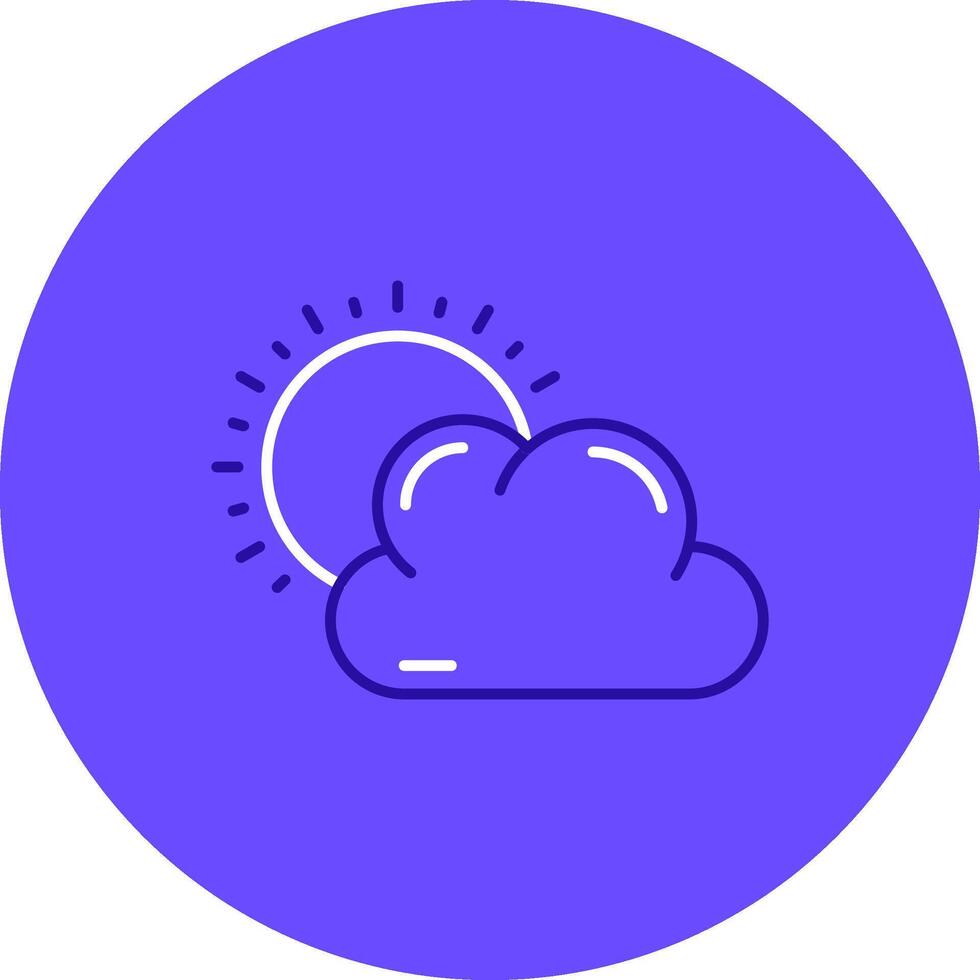 Weather Duo tune color circle Icon vector