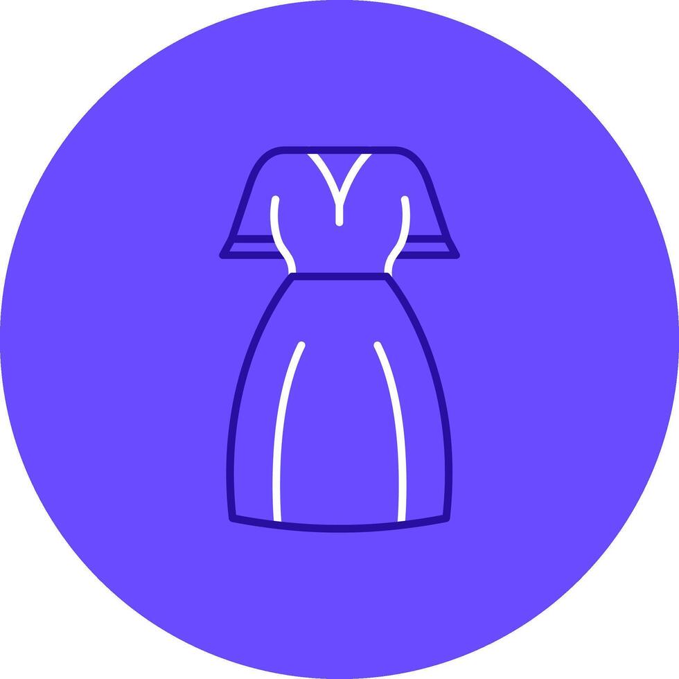 mujer vestir dúo melodía color circulo icono vector