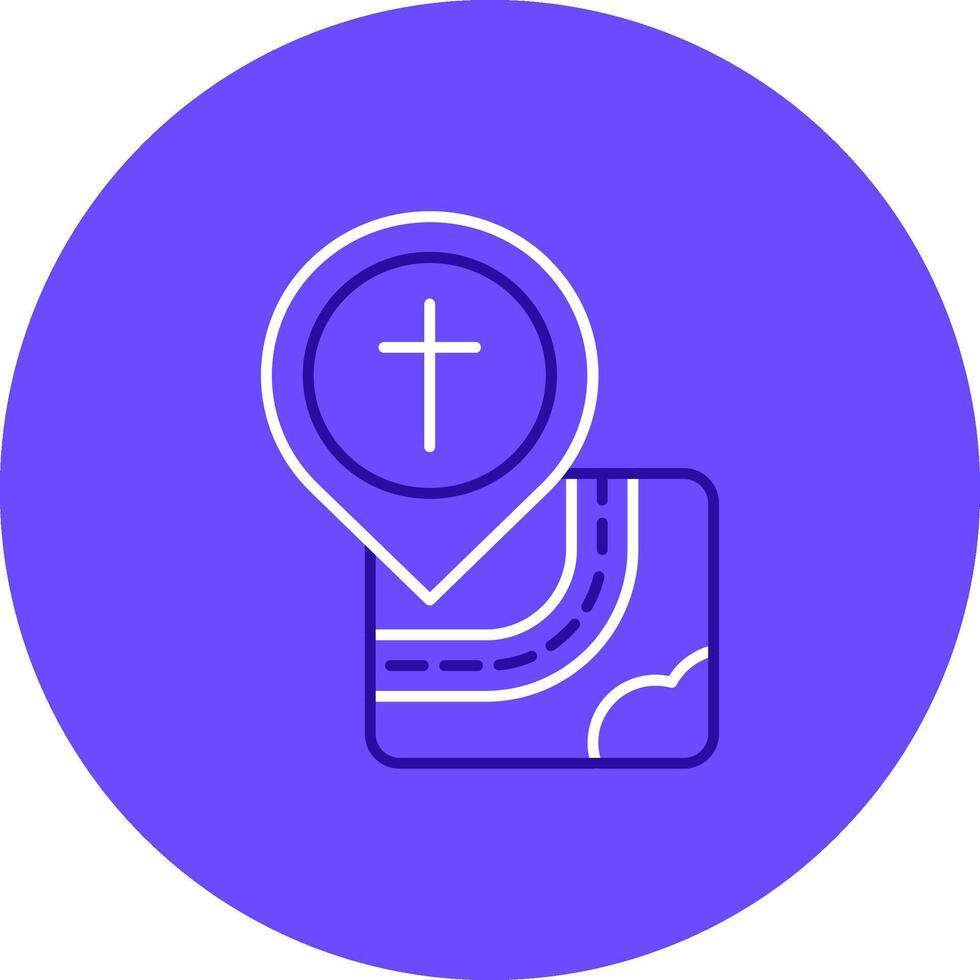 Church Duo tune color circle Icon vector